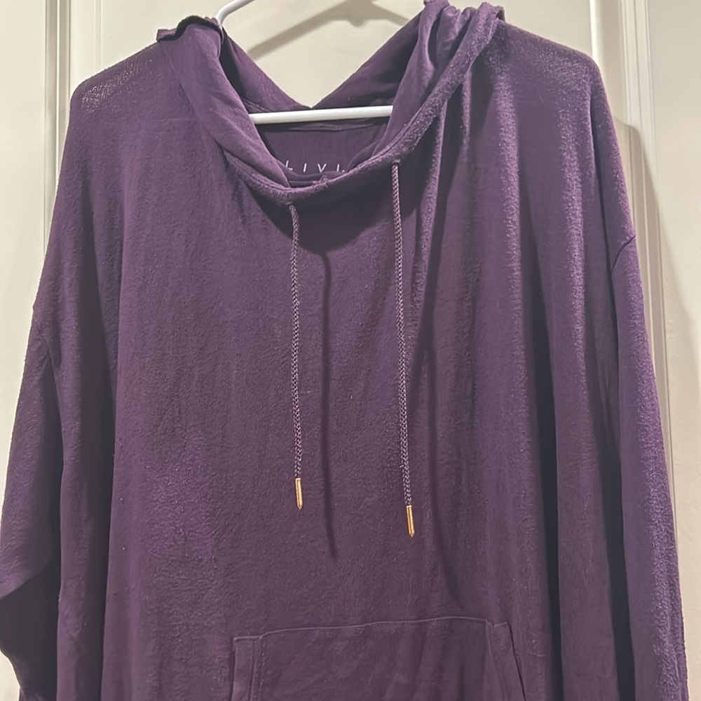 Livi hoodie hi/lo coverup lightweight sweatshirt dress long sleeve size 22/24
